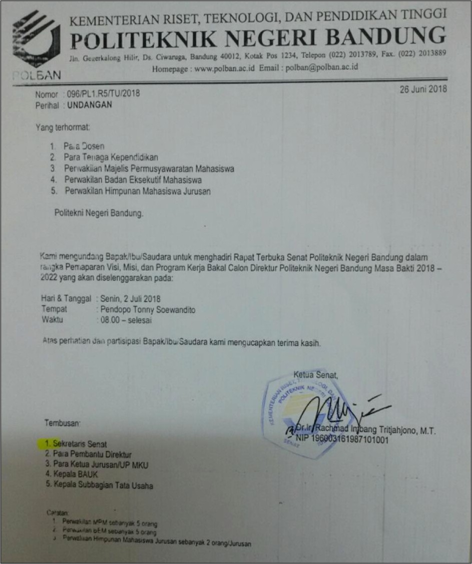 Contoh Surat Undangan Jalur Beasiswa