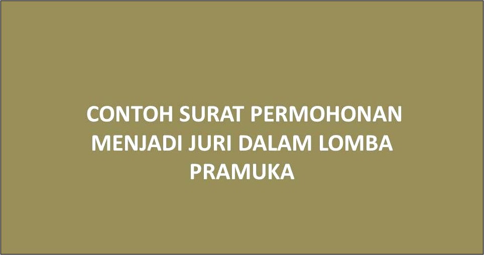 Contoh Surat Undangan Juri Perlombaan