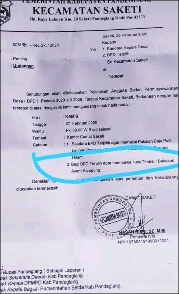 Contoh Surat Undangan Ke Desa