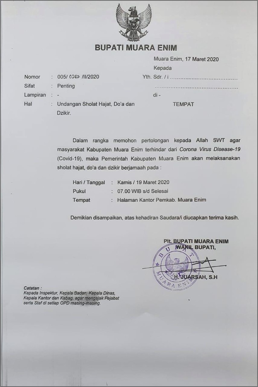 Contoh Surat Undangan Ke Dinas Koperasi