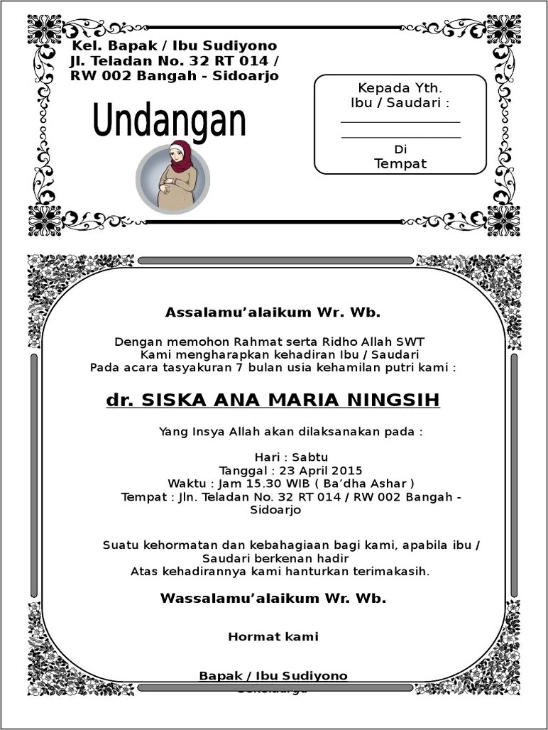 Contoh Surat Undangan Keberangkatan Haji Bahasa Sunda