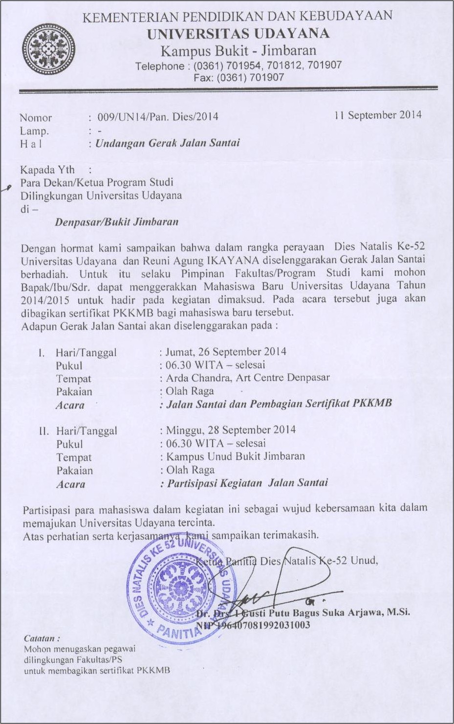 Contoh Surat Undangan Kegiatan Gerak Jalan