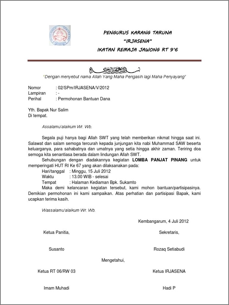 Contoh Surat Undangan Kegiatan Hut Pmi.doc