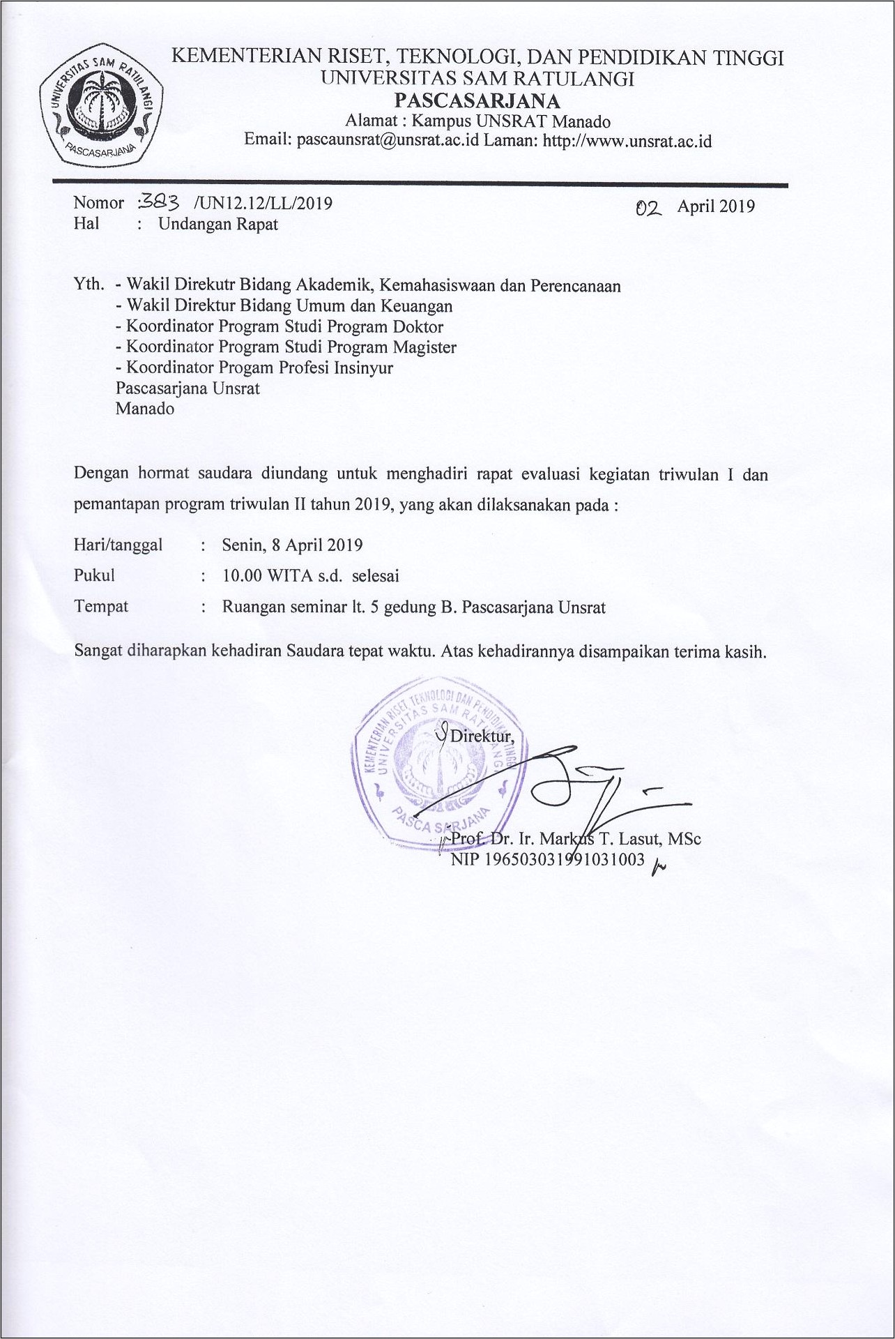 Contoh Surat Undangan Kegiatan Organisasi