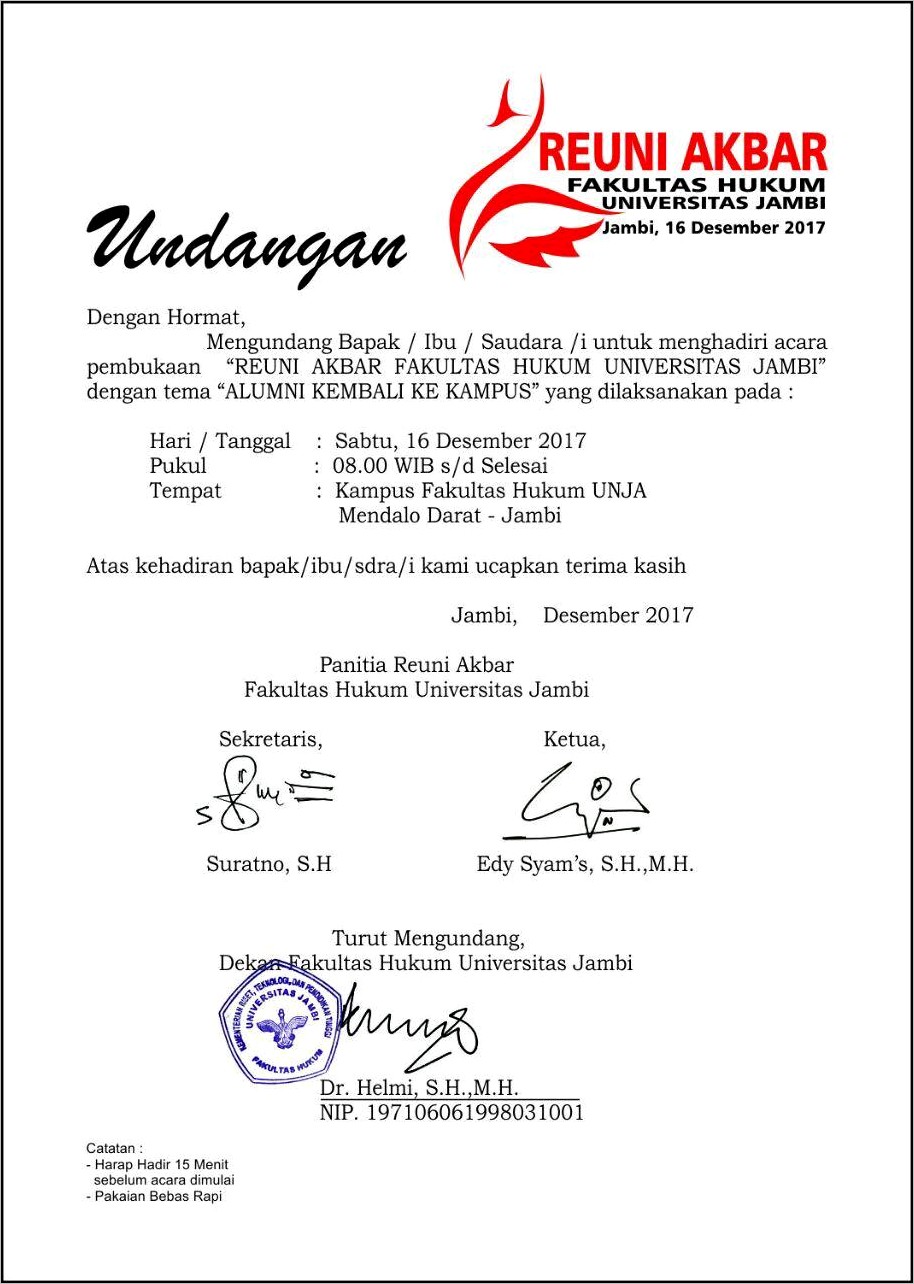 Contoh Surat Undangan Kegiatan Reuni