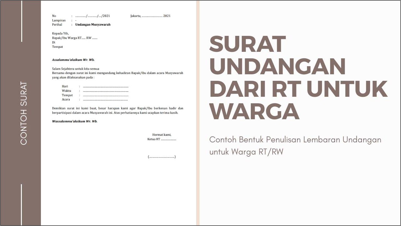 Contoh Surat Undangan Kegiatan Rt