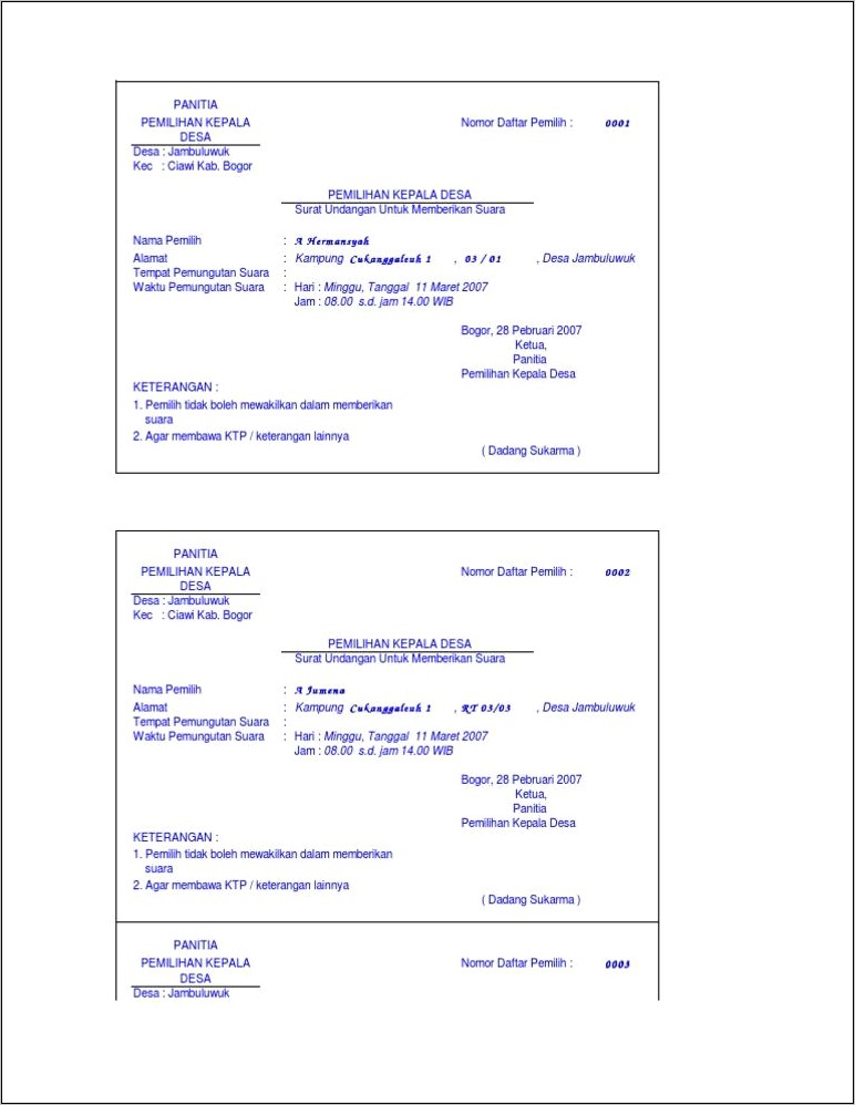 Contoh Surat Undangan Kepada Kepala Desa Filetype Doc