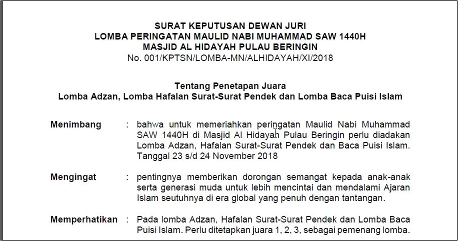 Contoh Surat Undangan Lomba Ke Sekolah Di Festival