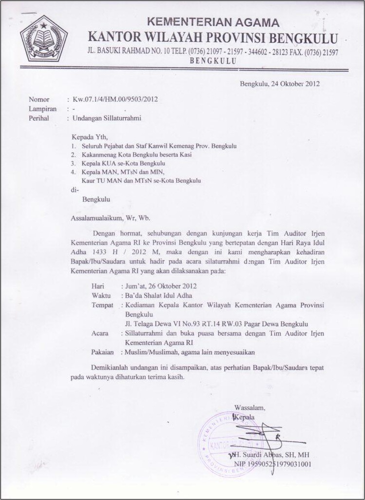 Contoh Surat Undangan Manasik Haji Anak Tk