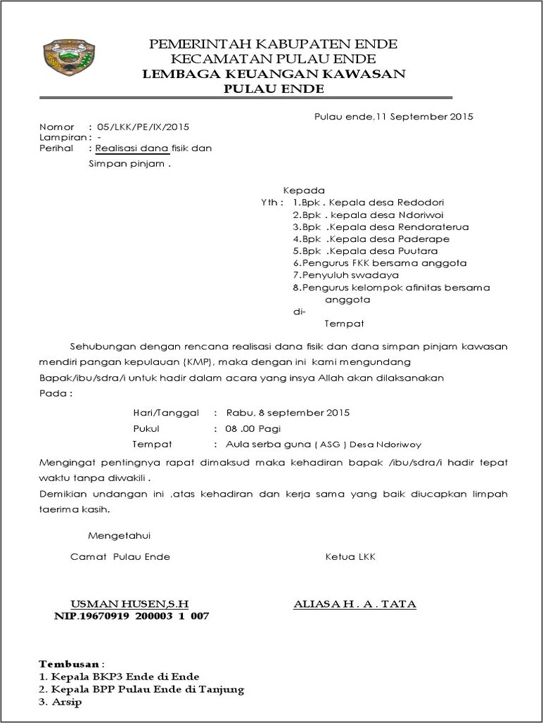 Contoh Surat Undangan Maulid Untuk Kepala Desa