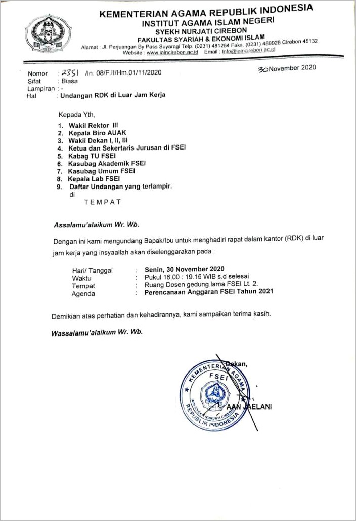 Contoh Surat Undangan Meeting Akhir Tahun