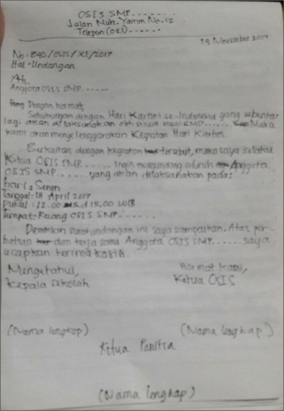 Contoh Surat Undangan Mengenai Hari Kartini