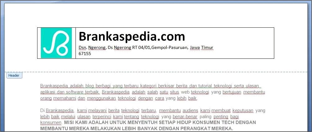 Contoh Surat Undangan Menggunakan Header And Footer