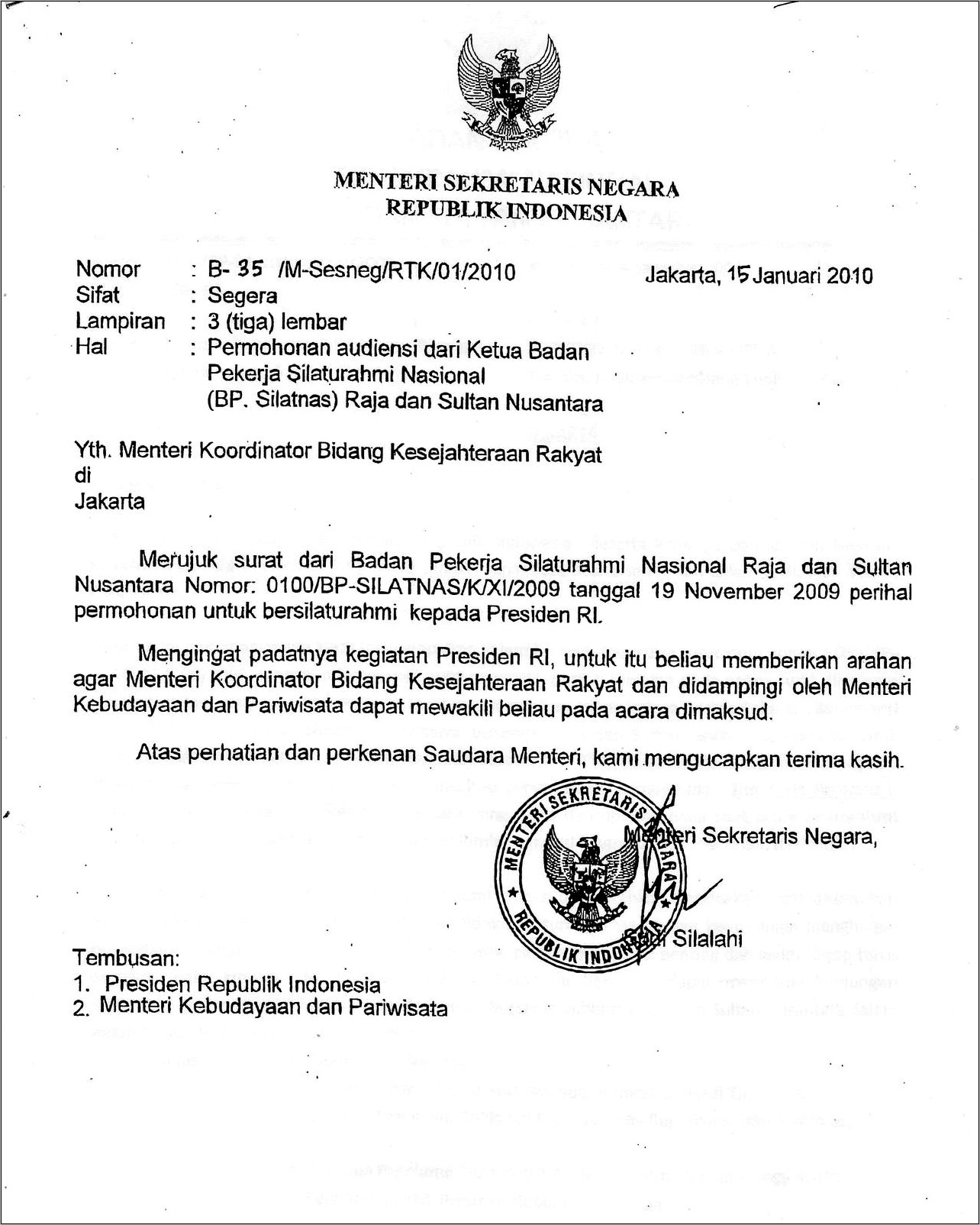 Contoh Surat Undangan Menteri Perihal Permintaan Data