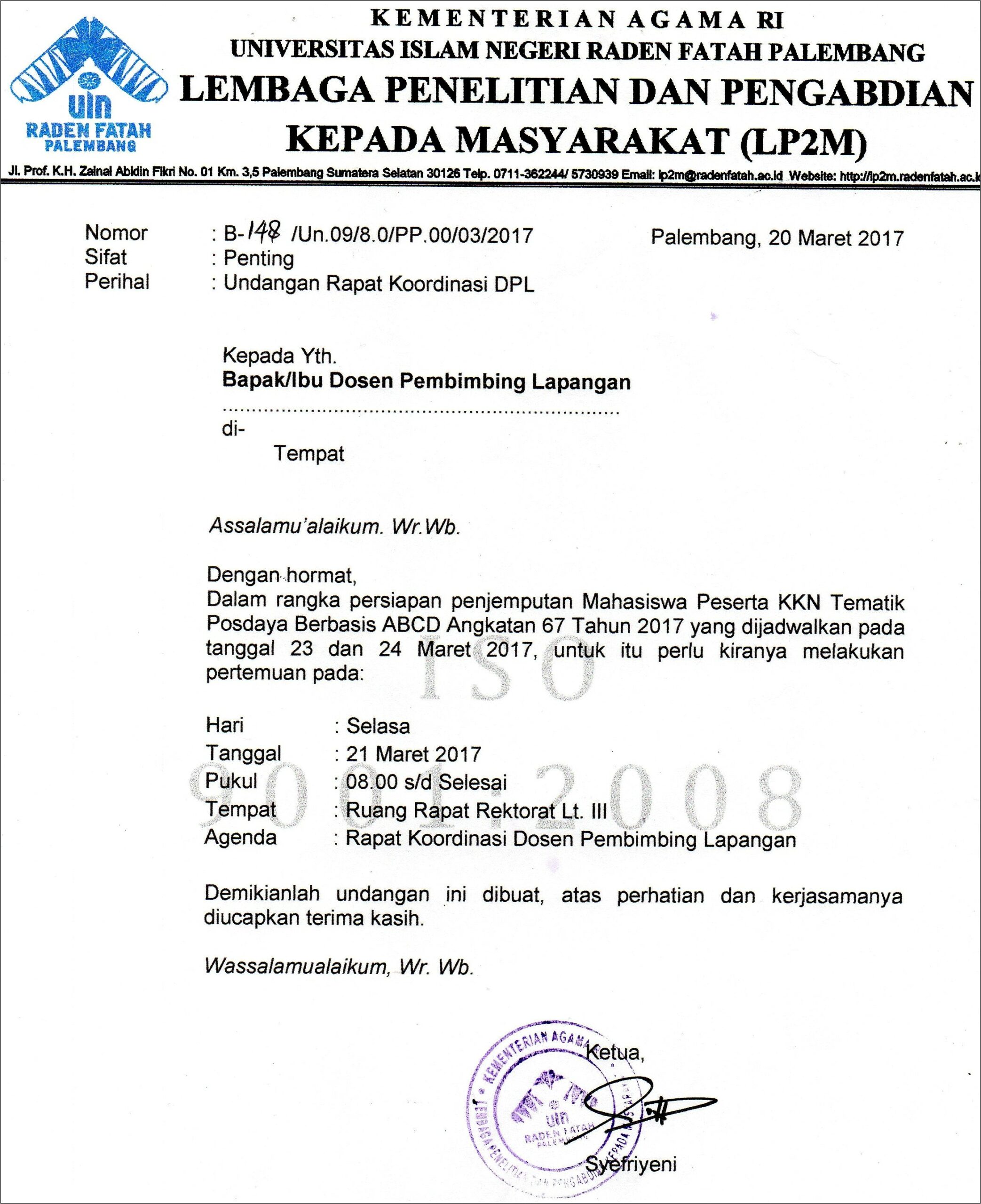 Contoh Surat Undangan Mubes Mapala