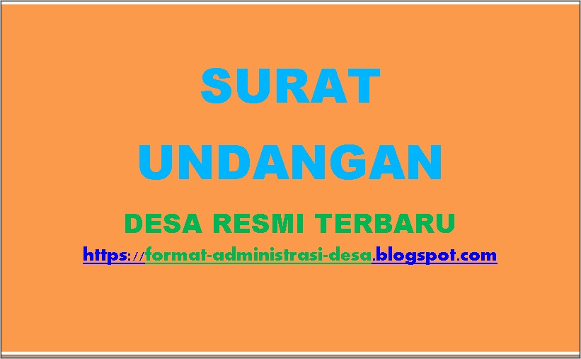 Contoh Surat Undangan Musrenbang Desa