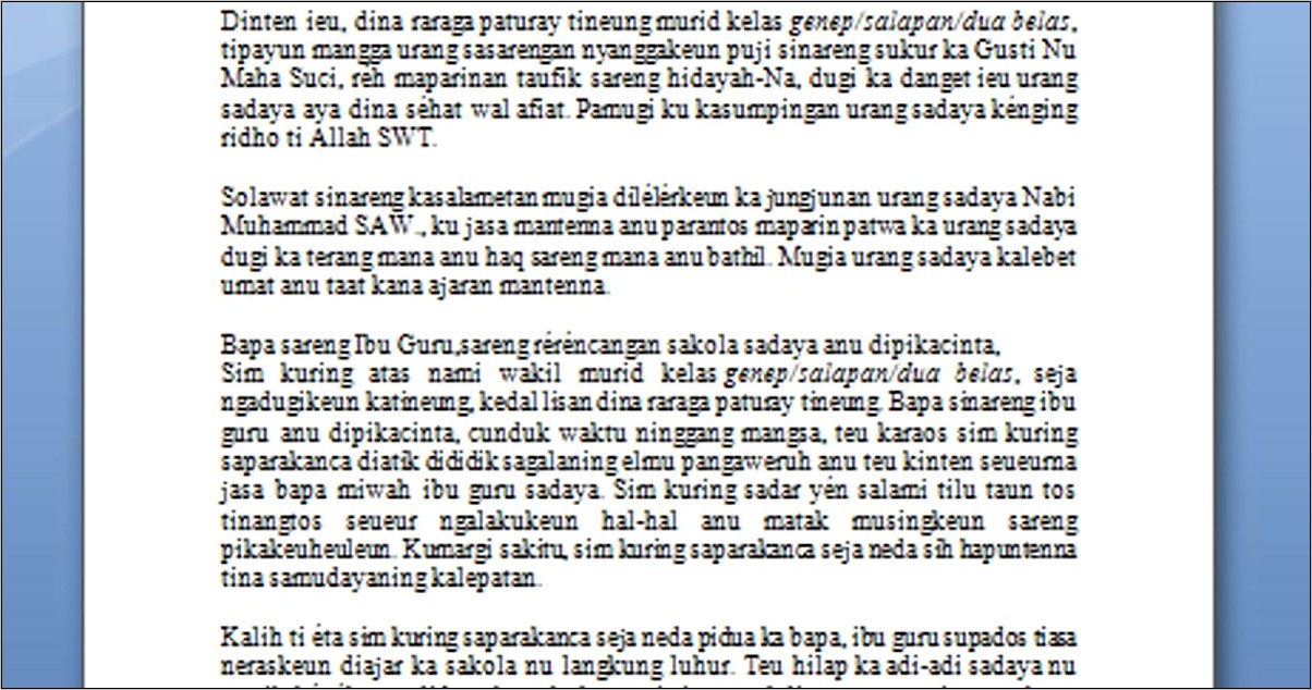 Contoh Surat Undangan Paturay Tineung Basa Sunda Kelas Xii Slta