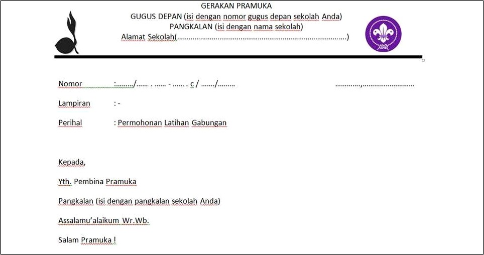 Contoh Surat Undangan Pelantikan Dan Pengukuhan Gugus Depan