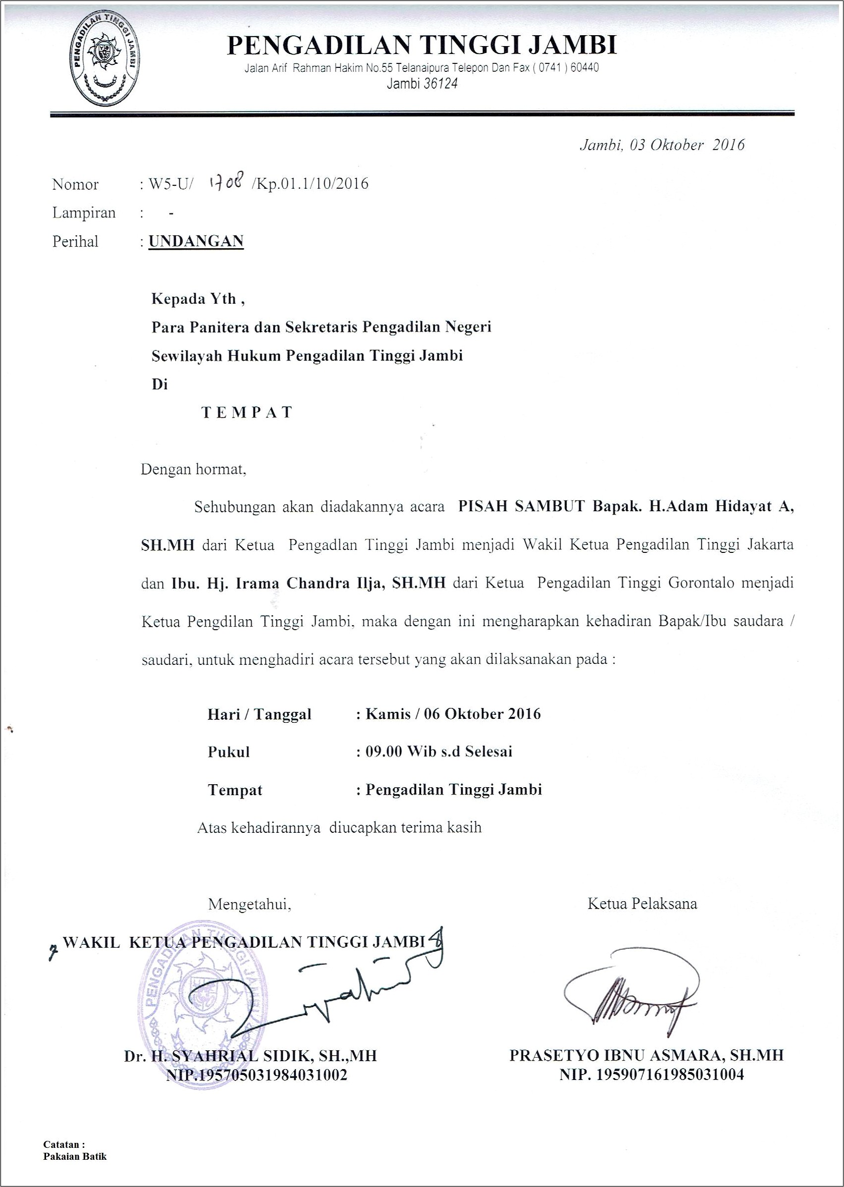 Contoh Surat Undangan Pelantikan Kepala Sekolah