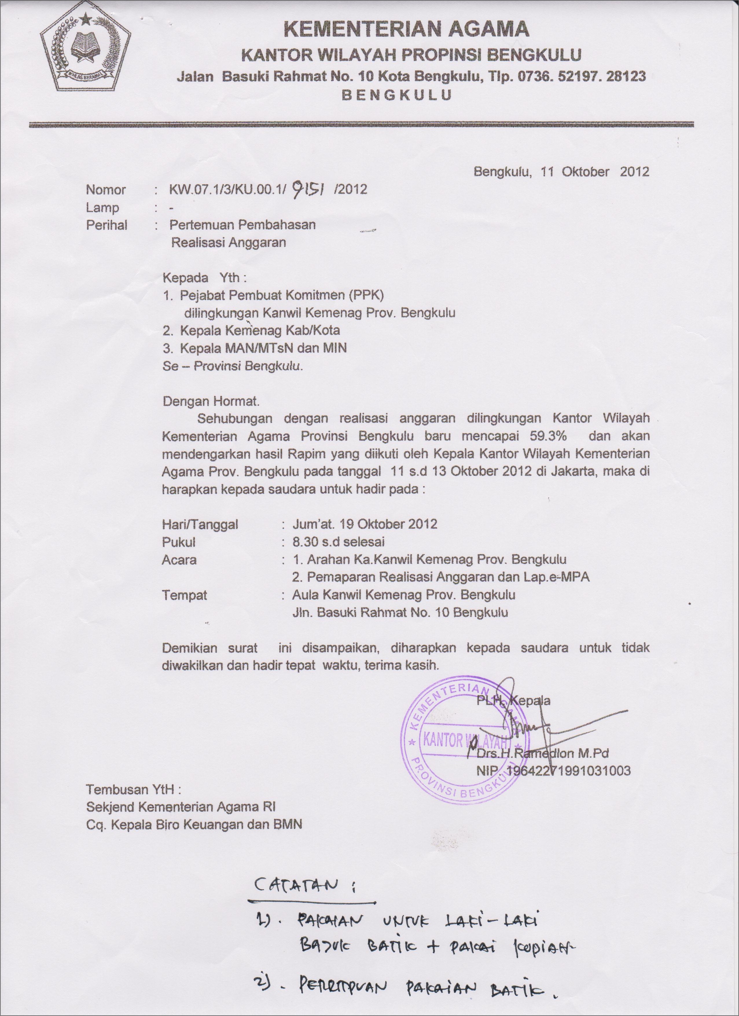 Contoh Surat Undangan Pelatihan Agama