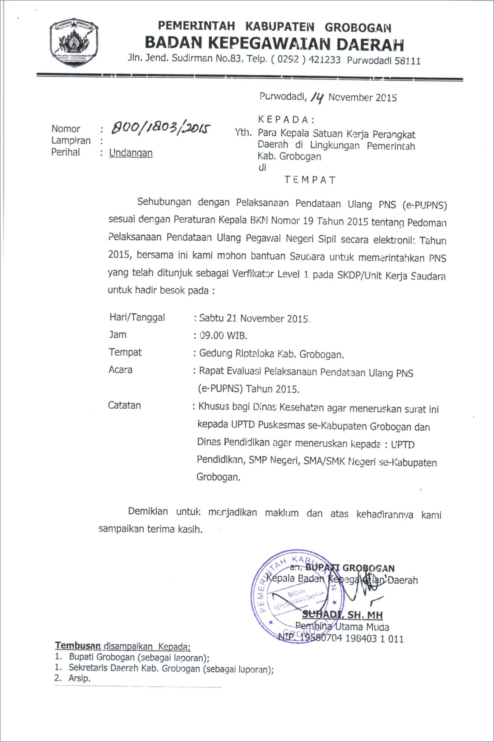 Contoh Surat Undangan Pelatihan Serta Jadwal