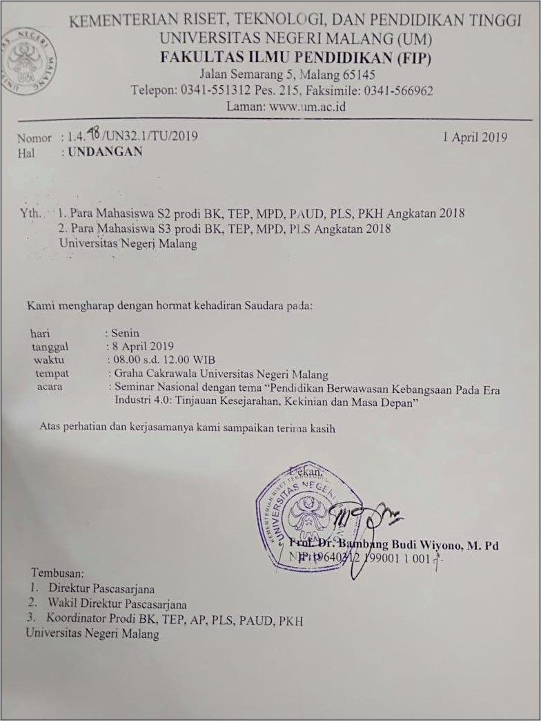 Contoh Surat Undangan Pembagian Tabungan