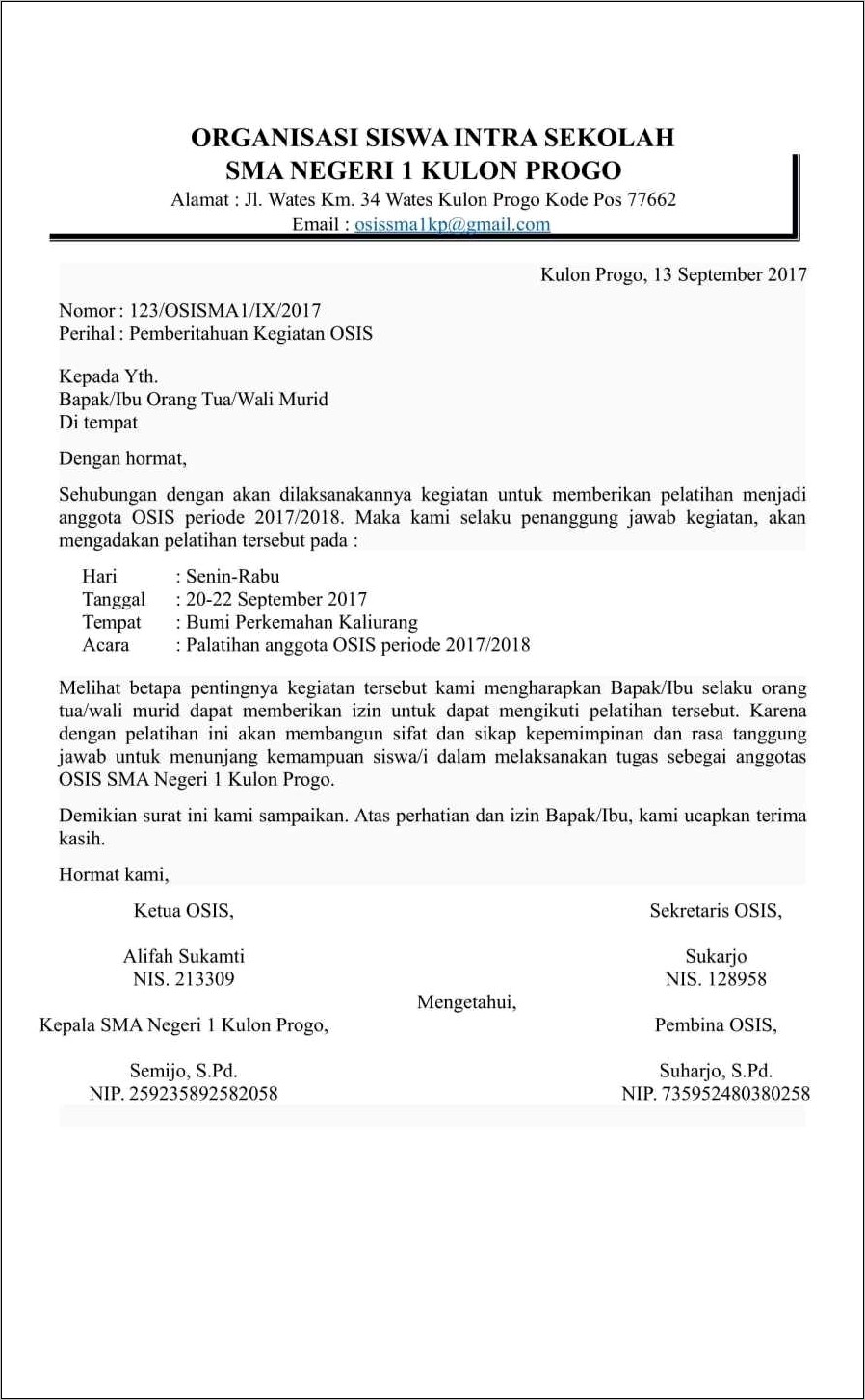 Contoh Surat Undangan Pembicara