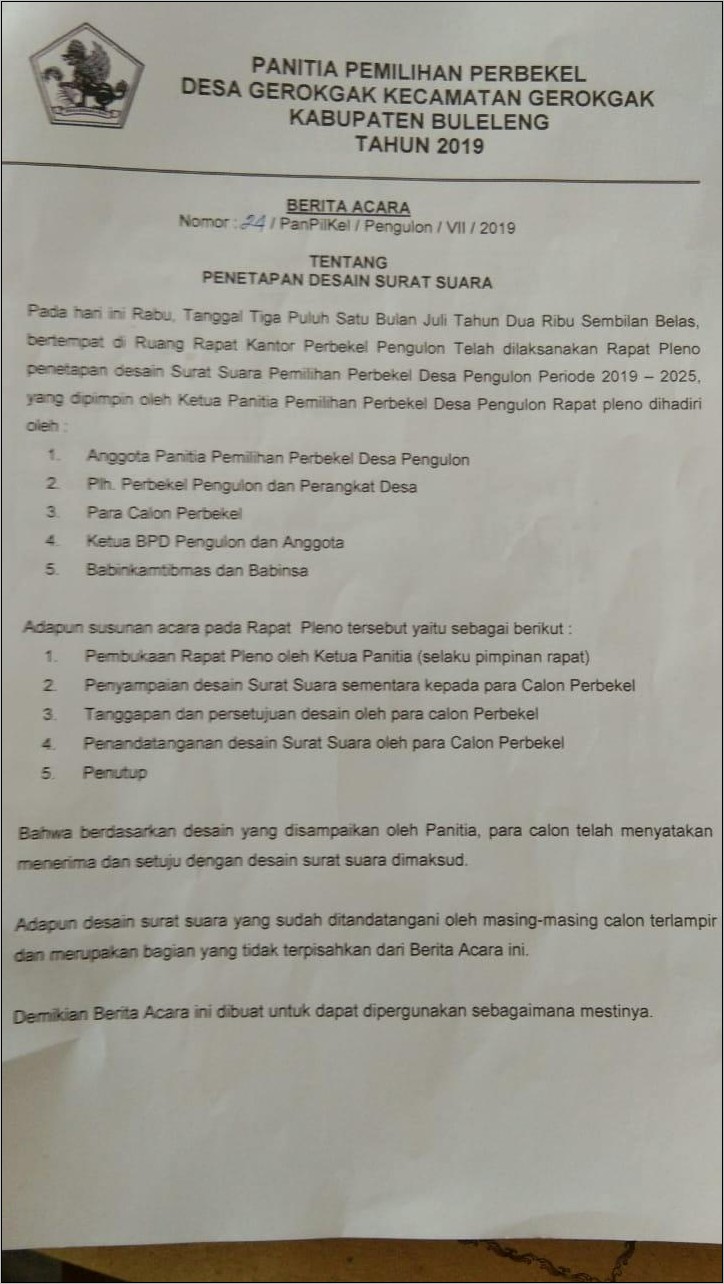 Contoh Surat Undangan Pemilihan Bpd