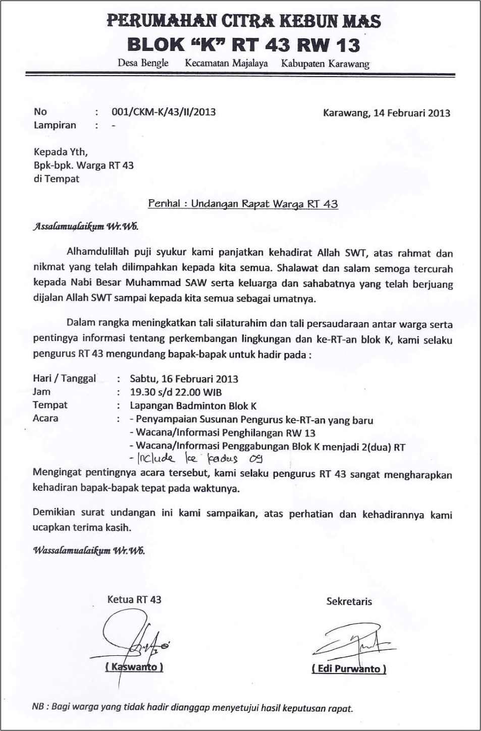 Contoh Surat Undangan Pemilihan Ketua Osis Dalam Bahasa Jawa