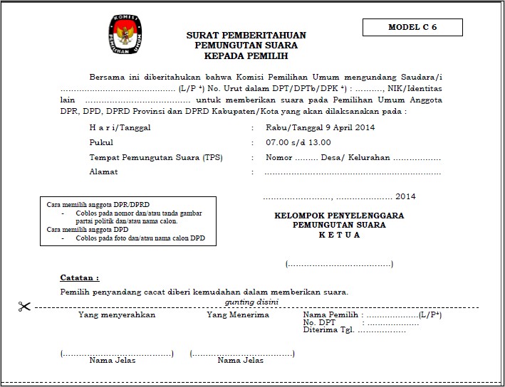 Contoh Surat Undangan Pemilihan Pilkades