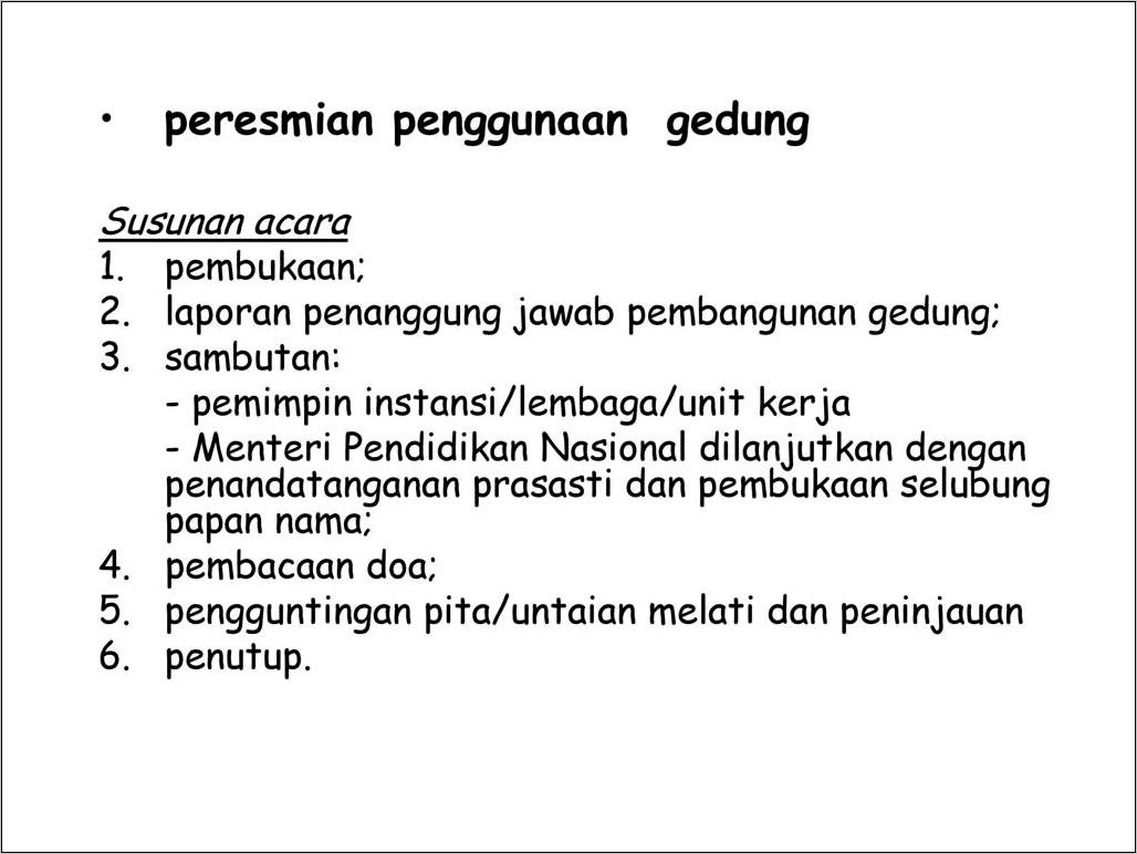 Contoh Surat Undangan Peresmian Gedung Baru