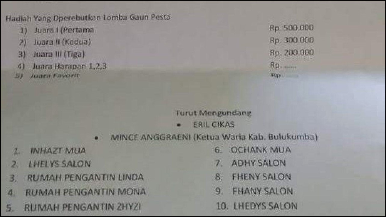 Contoh Surat Undangan Pernikahan Turut Mengundang