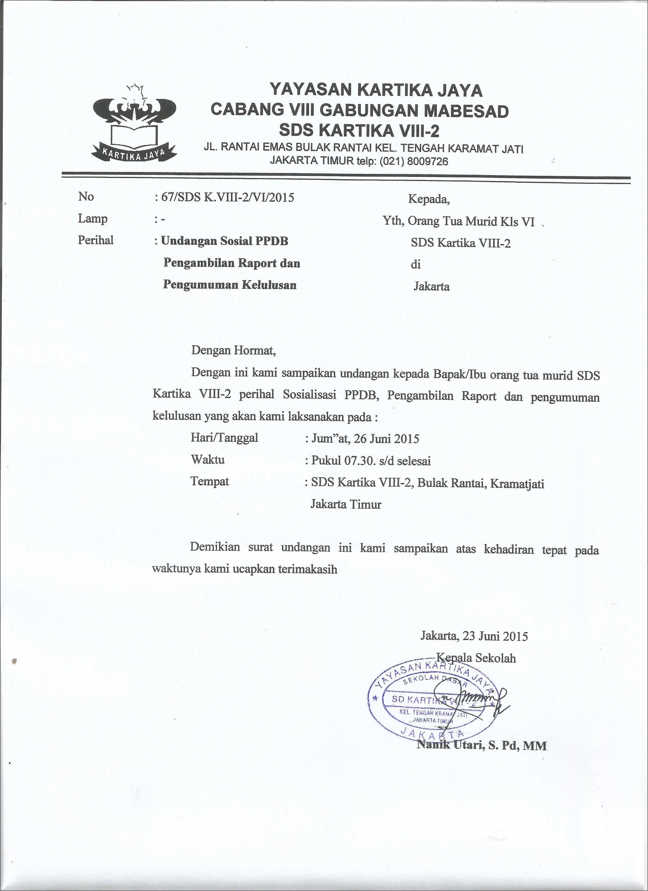 Contoh Surat Undangan Perpisahan Untuk Orang Tua Siswa Document