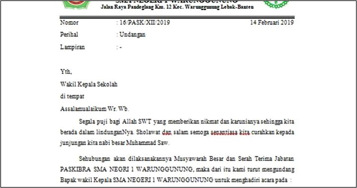 Contoh Surat Undangan Peserta Resmi Paskibra