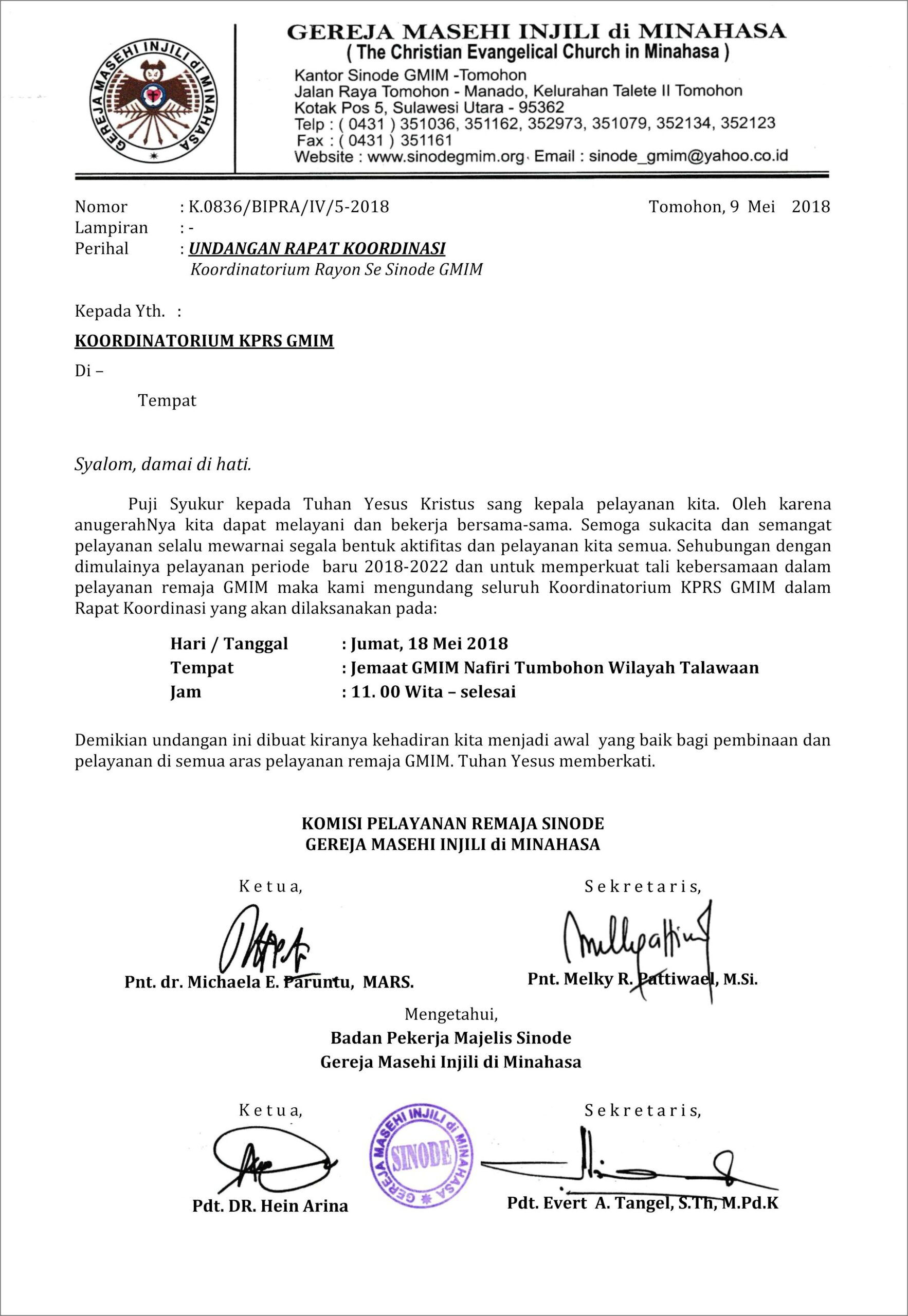 Contoh Surat Undangan Rapat Perusahaan Block Style