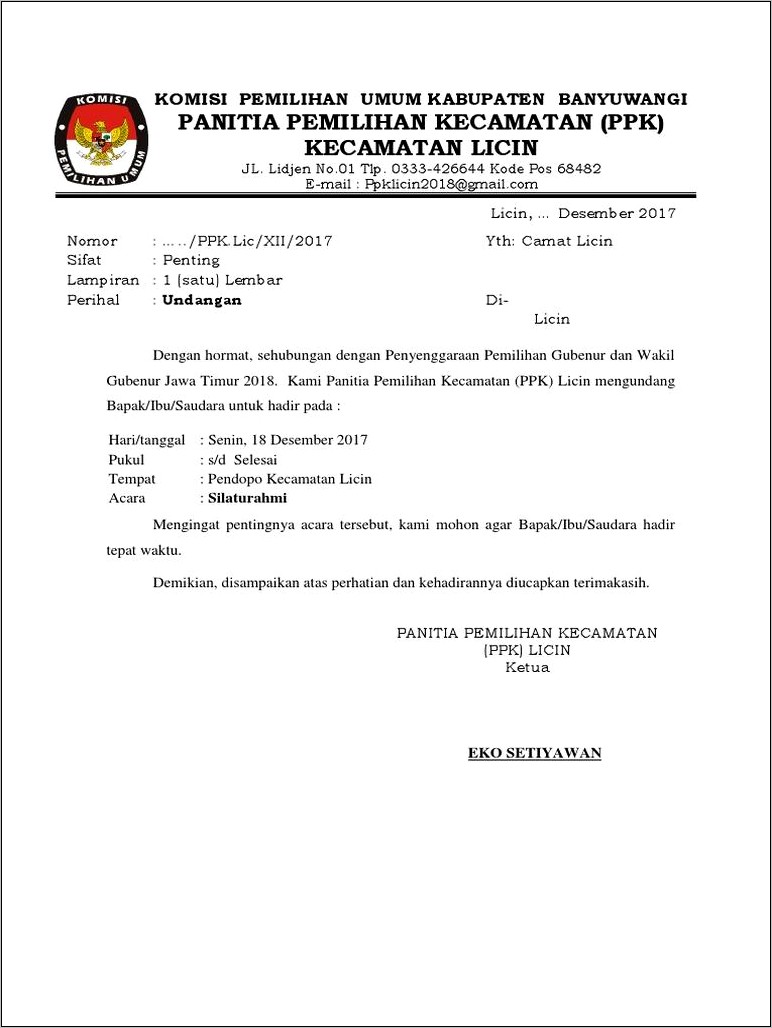 Contoh Surat Undangan Silaturahmi