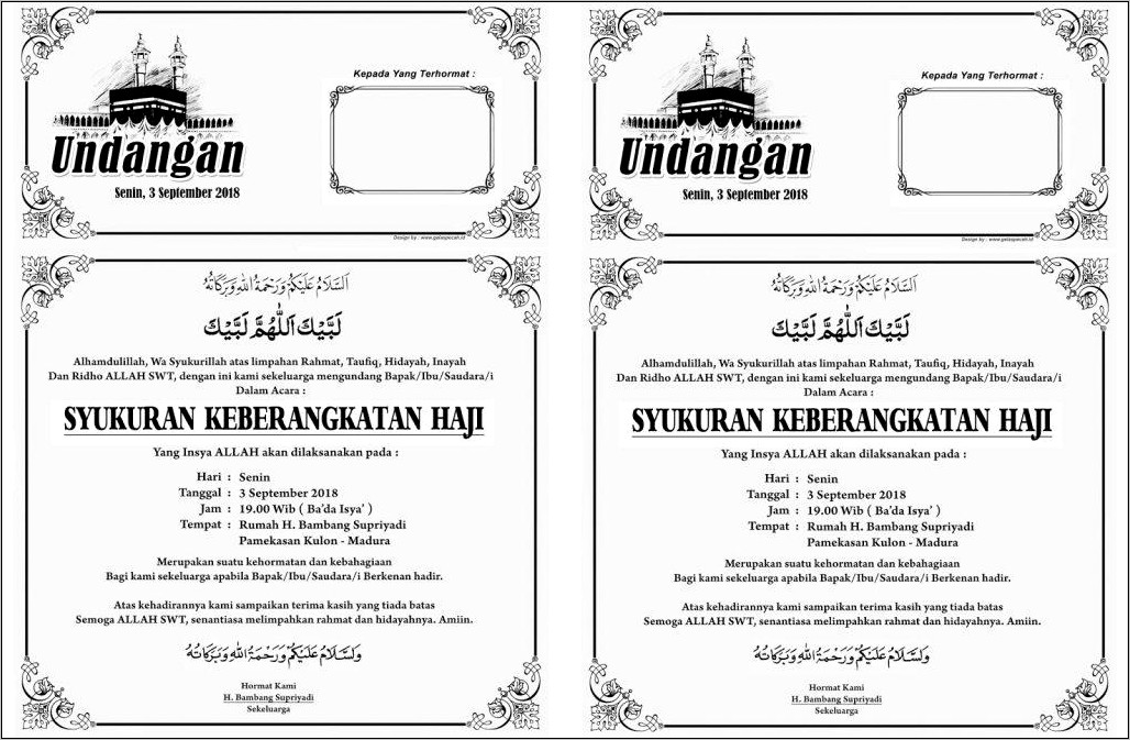 Contoh Surat Undangan Syukuran Rumah Pdf