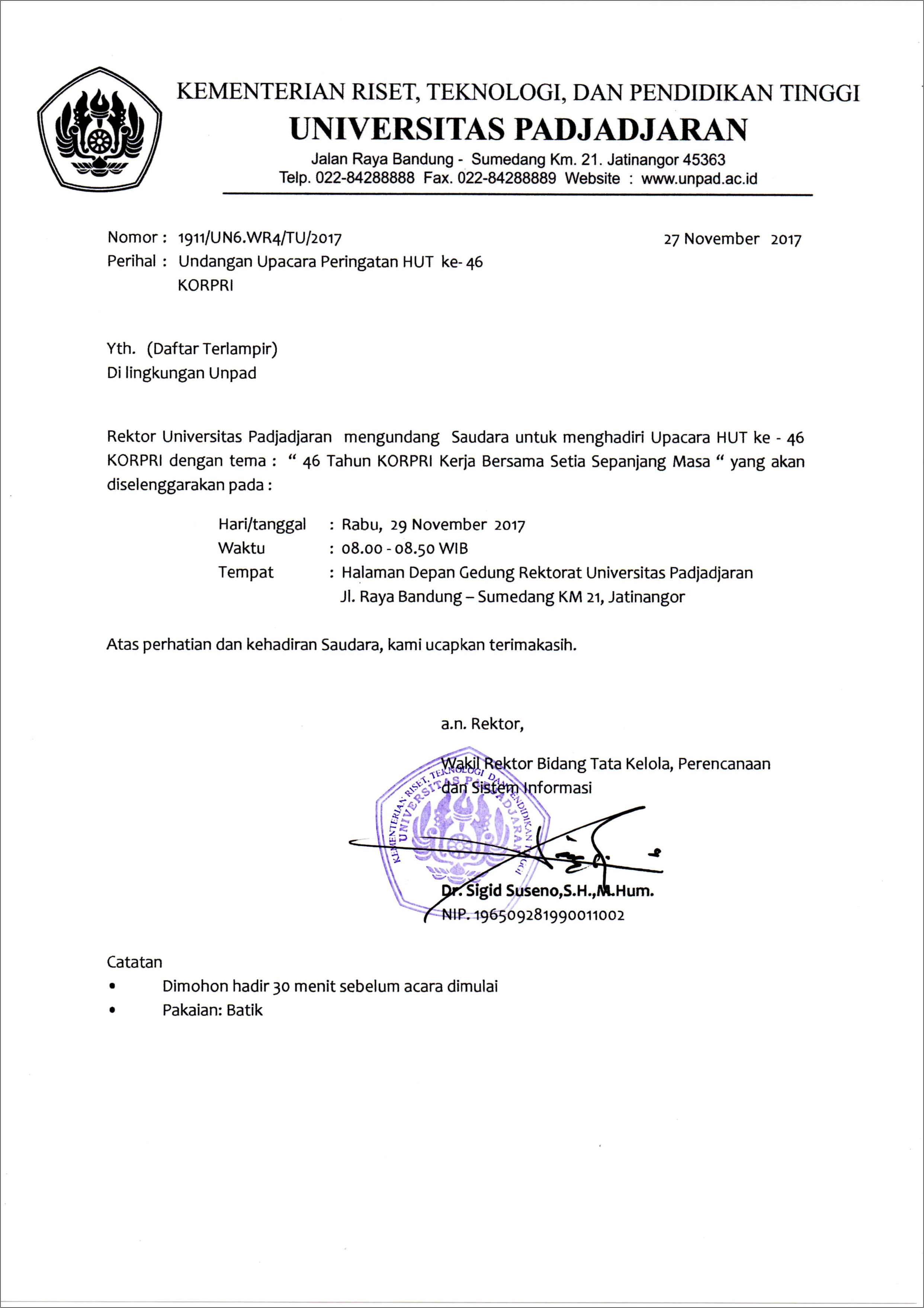 Contoh Surat Undangan Upacara