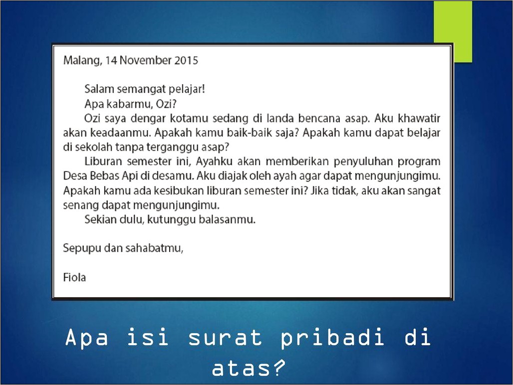 Contoh Teks Surat Pribadi Dan Surat Dinas