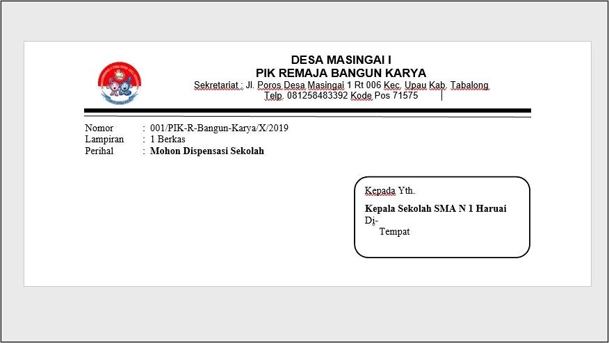 Contoh Template Kop Surat Perusahaan