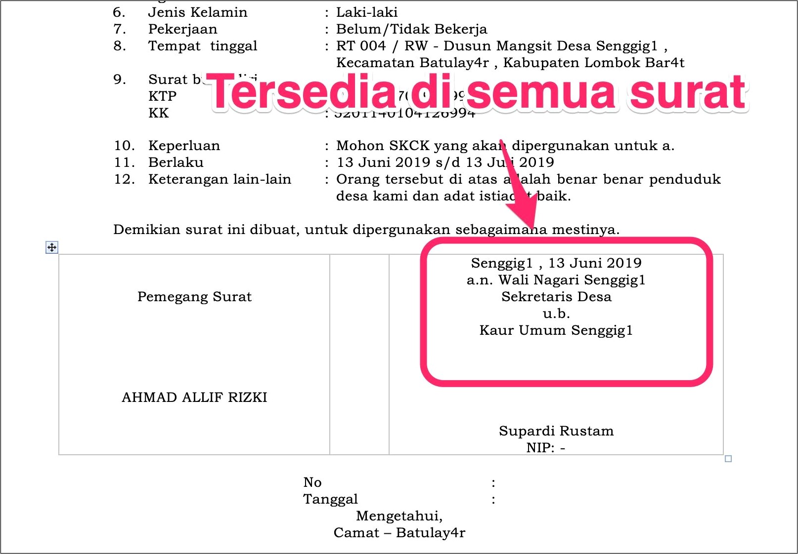 Contoh Ttd Atas Nama Ub Surat Dinas