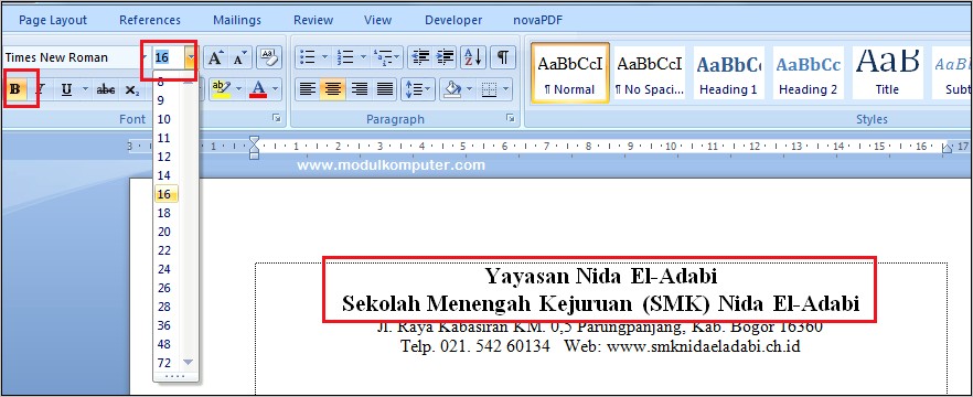 Contoh Ukuran Kertas Surat Dinas