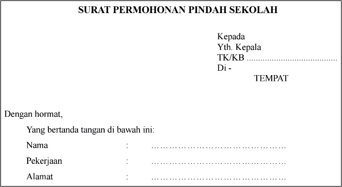 Donlowd Contoh Surat Permohonan Orang Tua Pindah