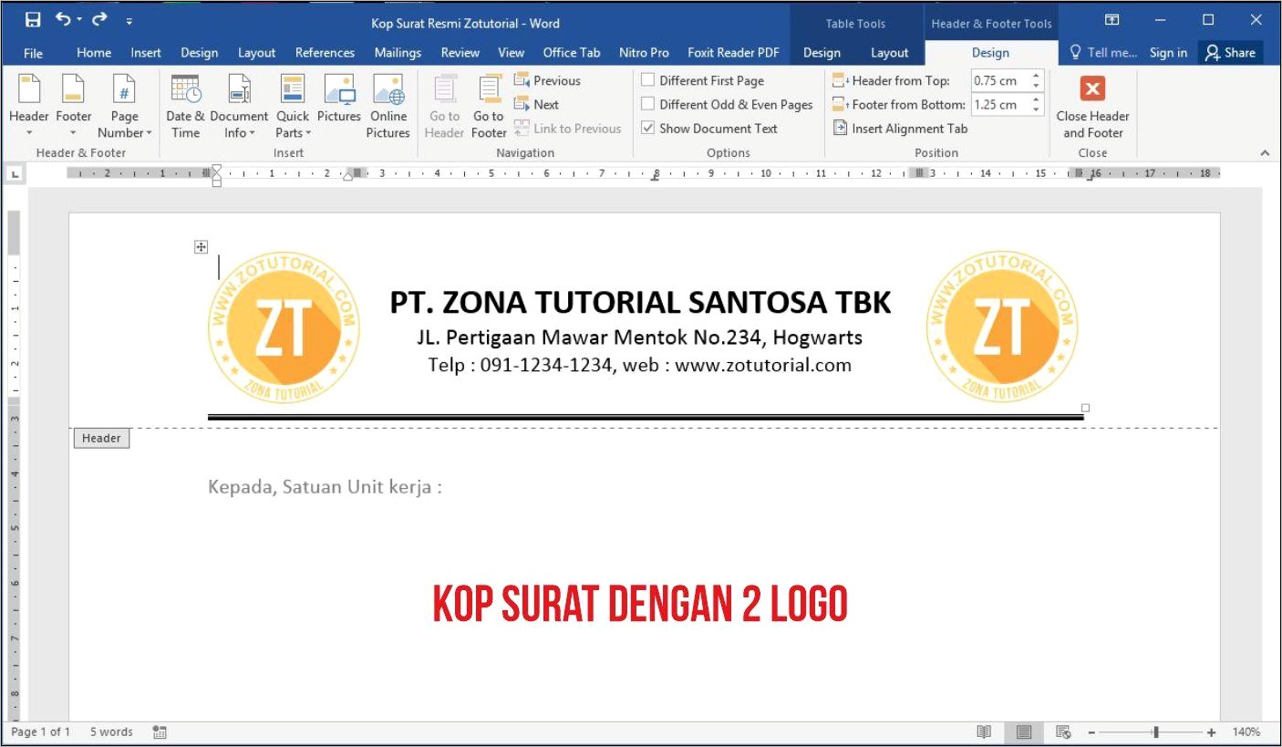 Download Contoh Kop Surat Perusahaan