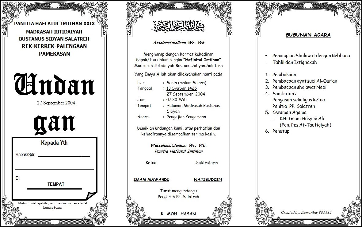 Download Contoh Surat Undangan Walimatussafar Yang Unik