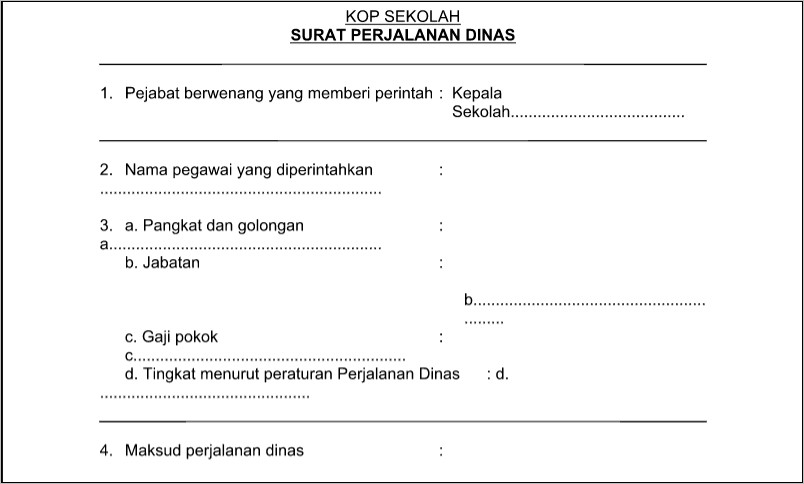 Downloud Contoh Surat Tugas Perjalanan Dinas Dari Sekolah