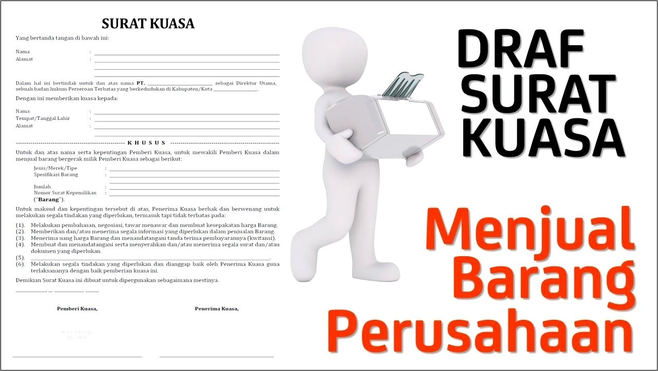 Surat Kuasa Pengalihan Aset Perusahaan Contoh